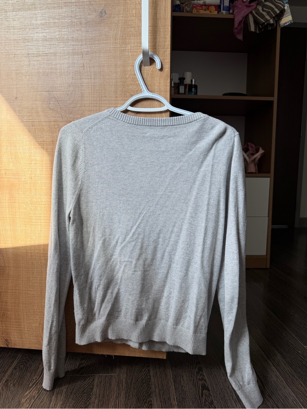 Sunday Best Light Gray Crewneck Button-Front Cardigan - Picture 3 of 3